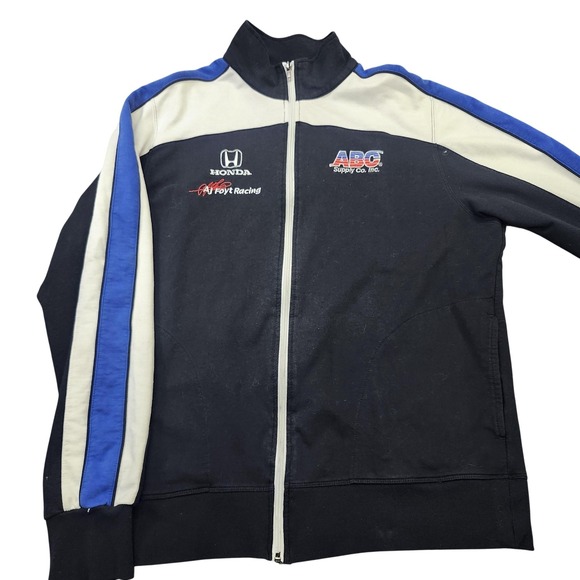 Honda Other - AJ Foyt Racing Jacket Mens L Black IndyCar Racing Honda Full Zip ABC Supply Co